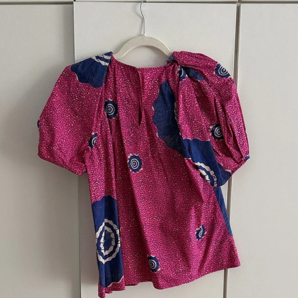 Ulla Johnson Vibrant Pink and Navy Top - Picture 4 of 4